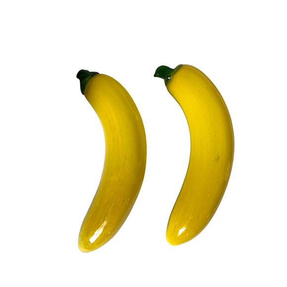 Glass Art Fruit Set Of 4 Murano Style 2 Bunches of Grapes and 2 Banana - Picture 5 of 9